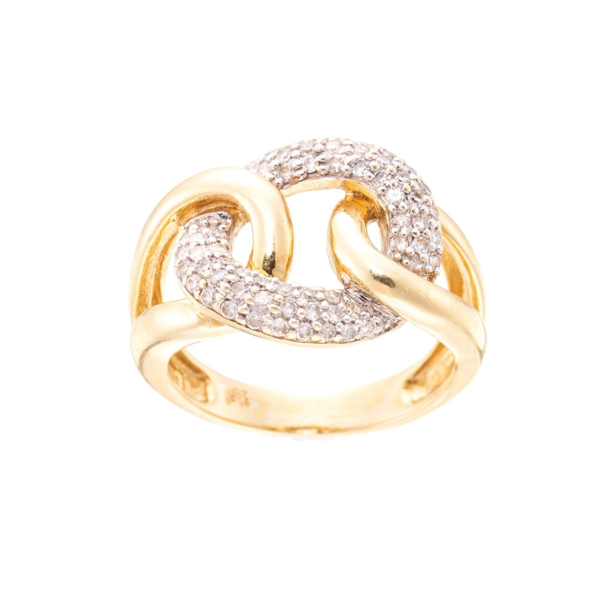 Ring, gult gull, diamanter (0,50 ct.)