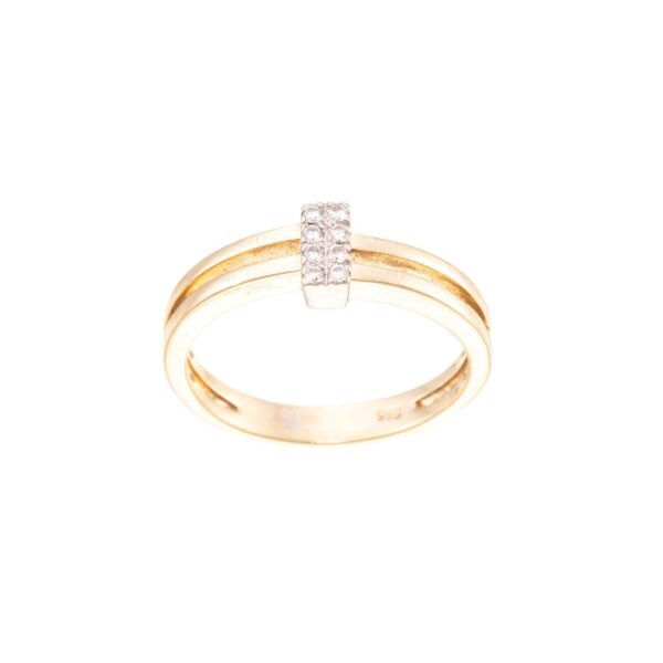 Ring, gult gull, diamanter (0,08 ct.)