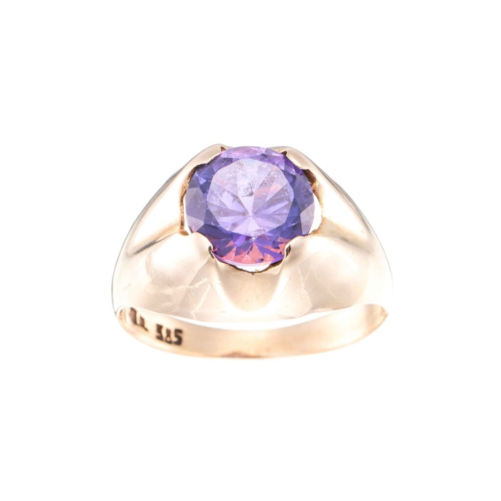 Ring, gult gull, alexandritt