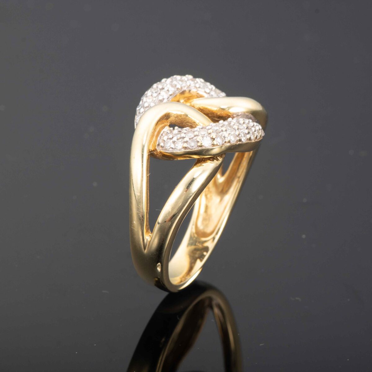 Ring, gult gull, diamanter (0,50 ct.) - Bilde 6