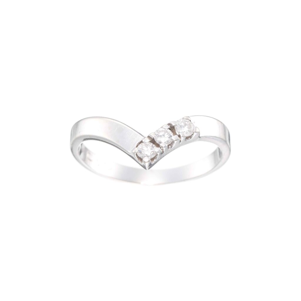 Diamantring (0,15 ct.), hvitt gull