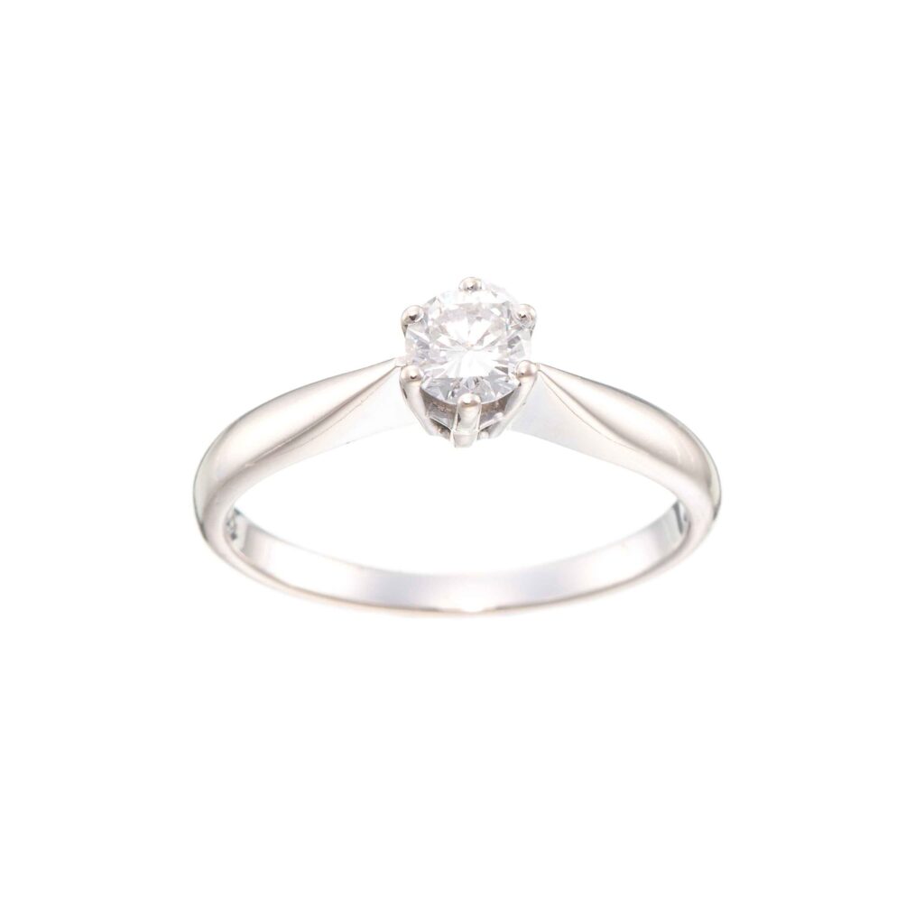 Diamantring (0,44 ct.), hvitt gull