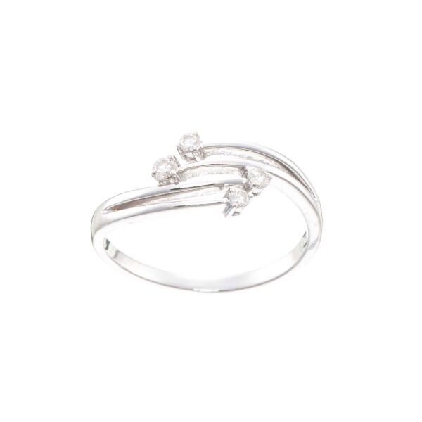 Ring, hvitt gull, diamanter (0,12 ct.)