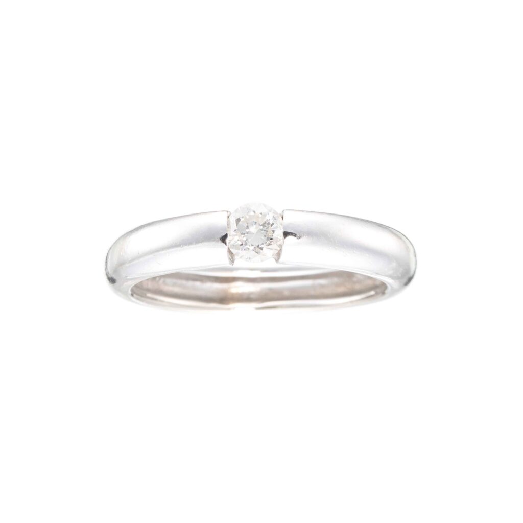 Diamantring (0,26 ct.), hvitt gull