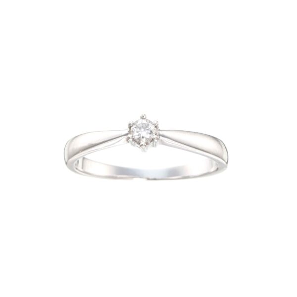 Ring, hvitt gull, diamant (0,10 ct.)