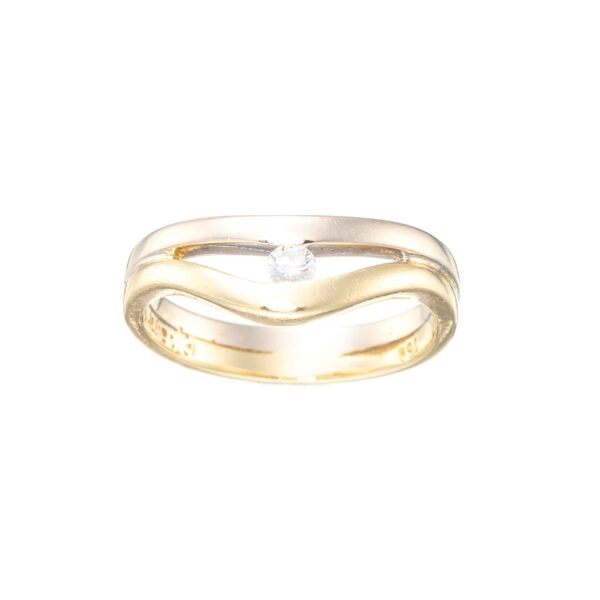 Ring, gult gull, diamant (0,08 ct.)