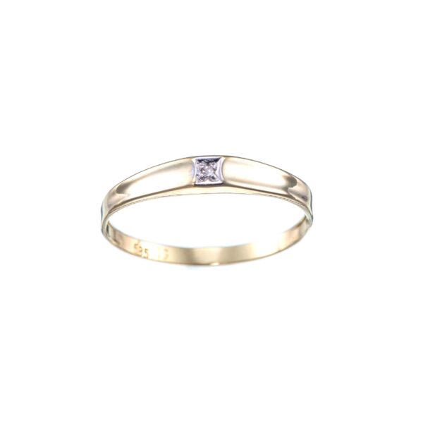 Ring, gult gull, diamant (<0,01 ct.)