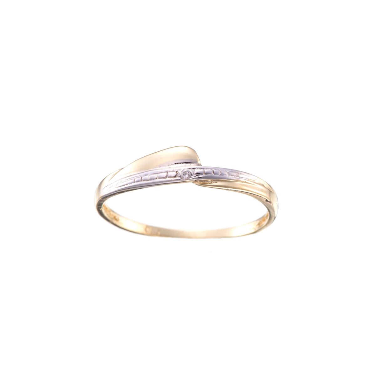 Ring, gult gull, diamant (<0,01 ct.)