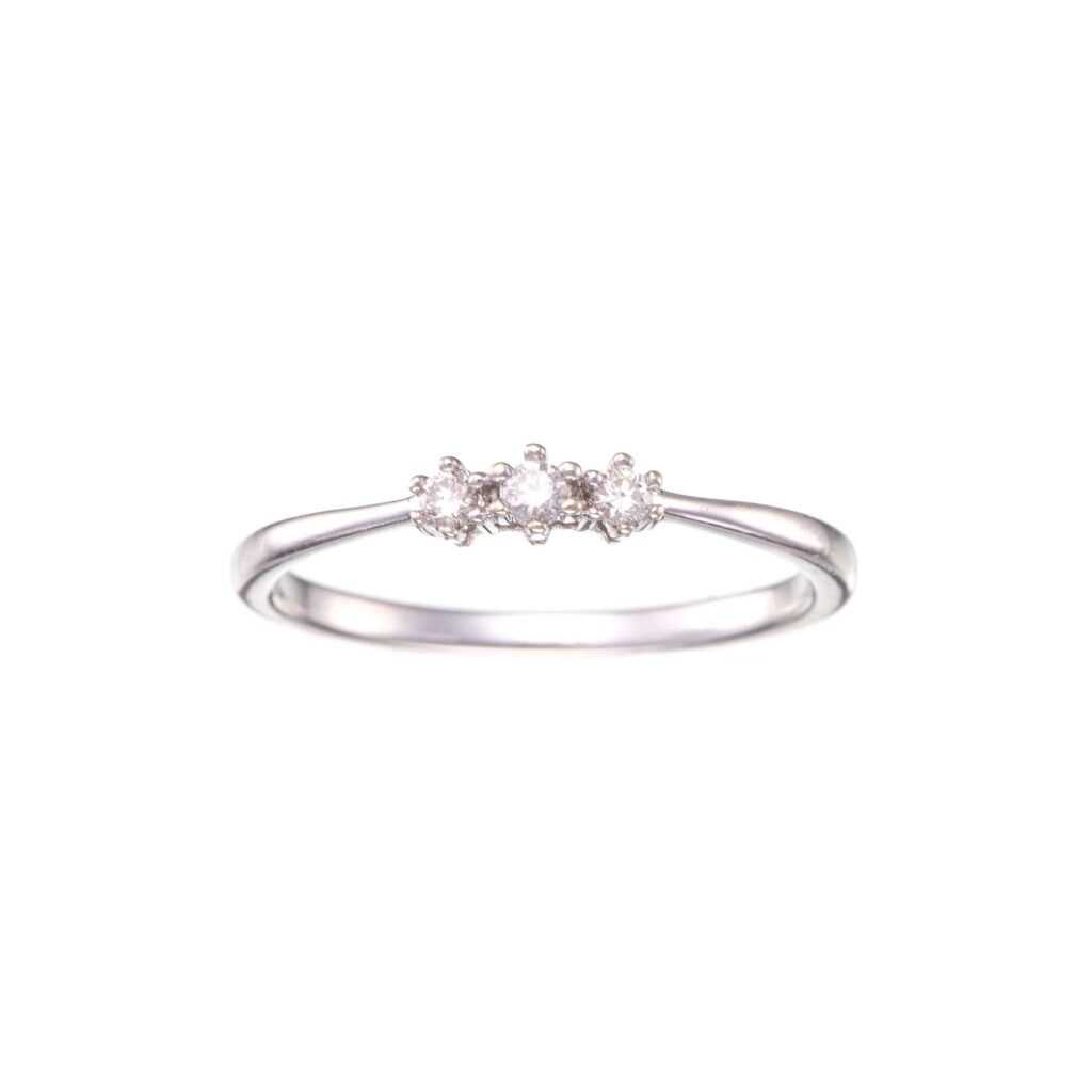 Diamantring (0,14 ct.), hvitt gull