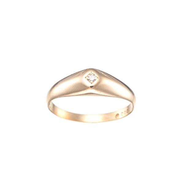 Ring, gult gull, diamant (0,02 ct.)