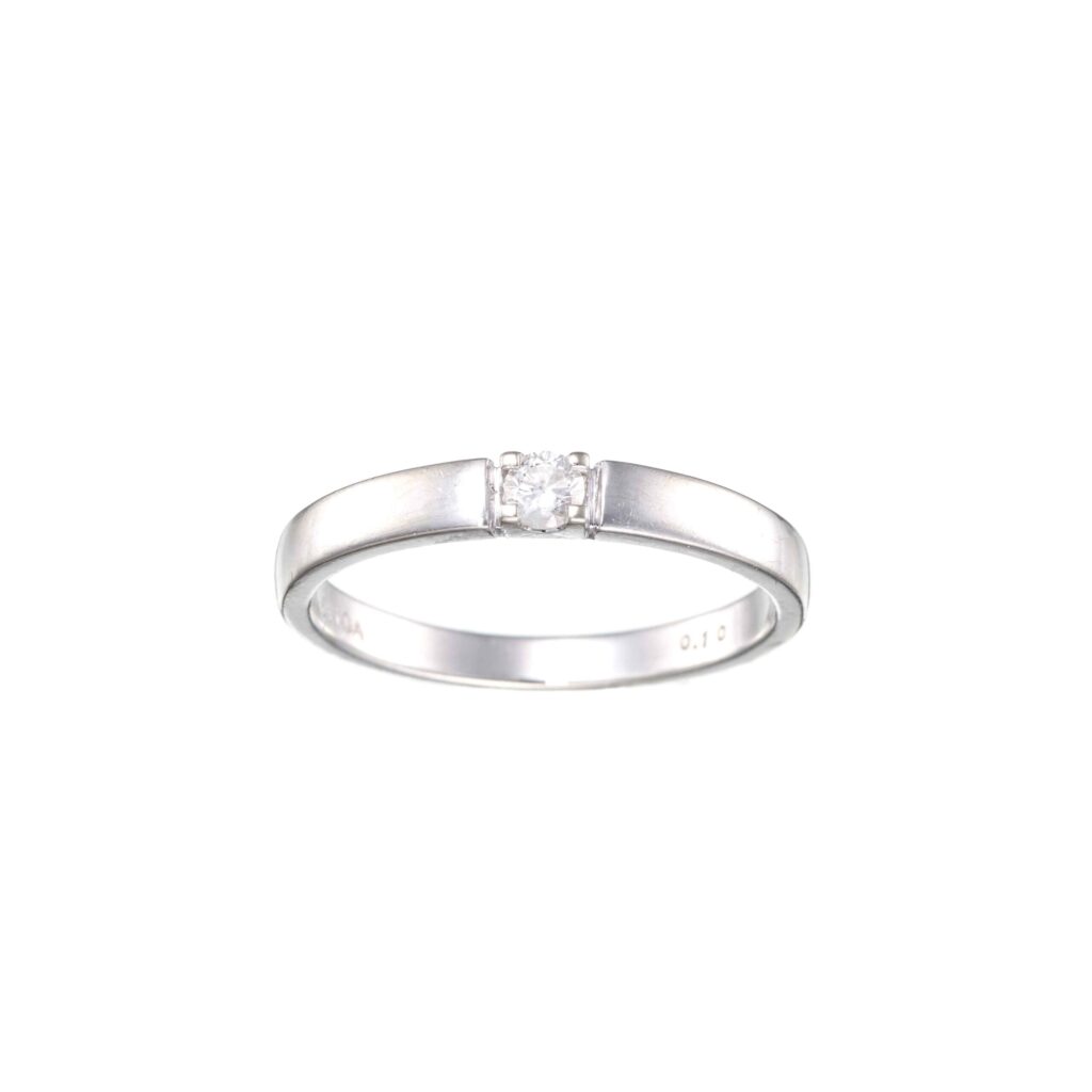 Diamantring (0,10 ct.), hvitt gull