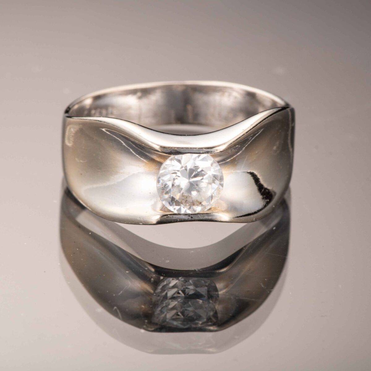 Ring, hvitt gull, zirkonia - Bilde 7