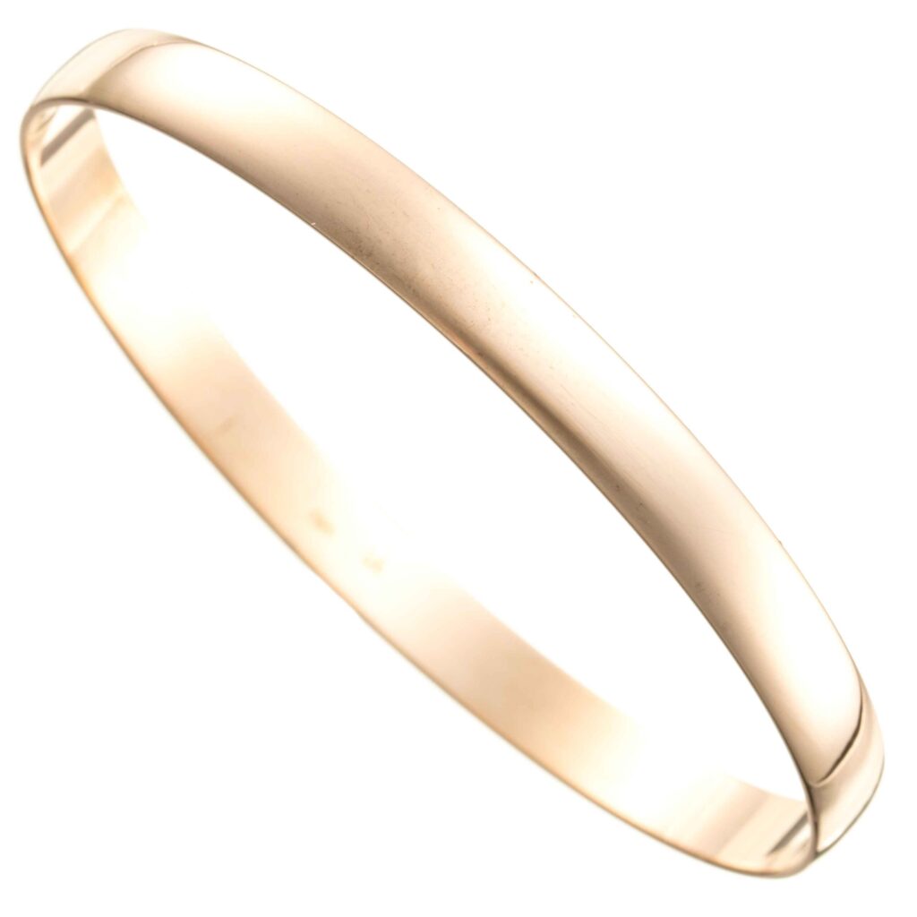 Glatt armring (6,64 mm), gult gull