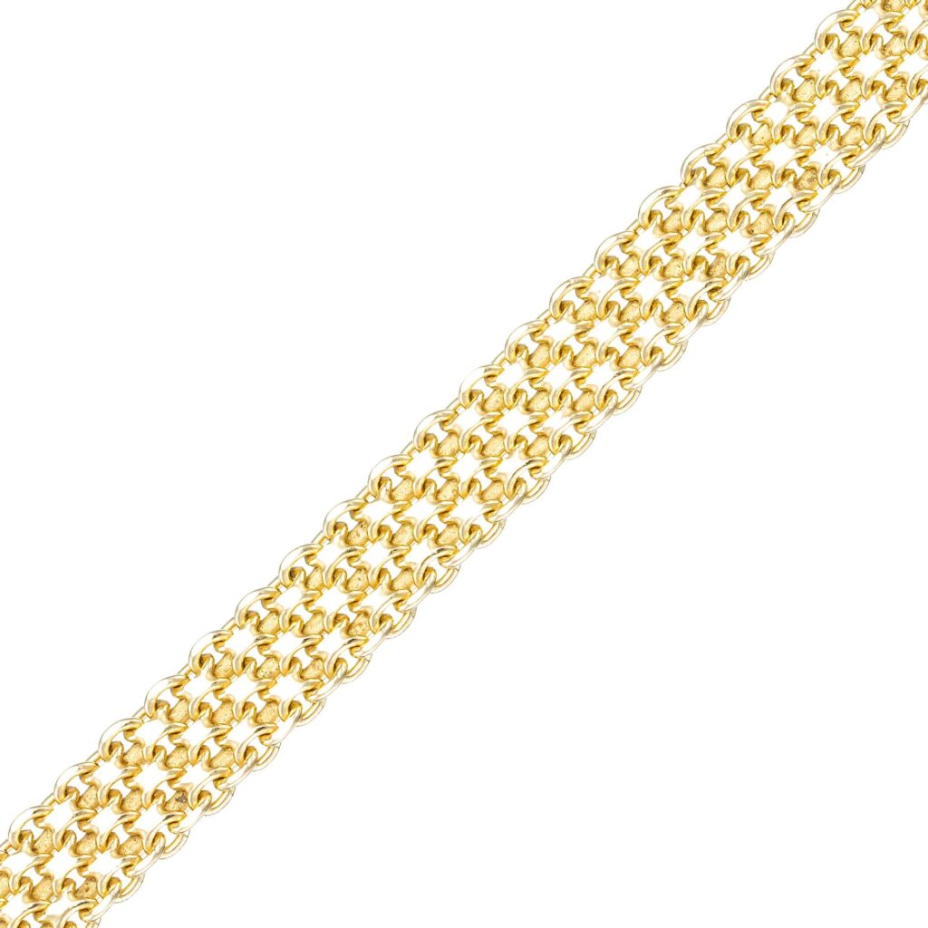 X uten stav armbånd 19 cm, gult gull