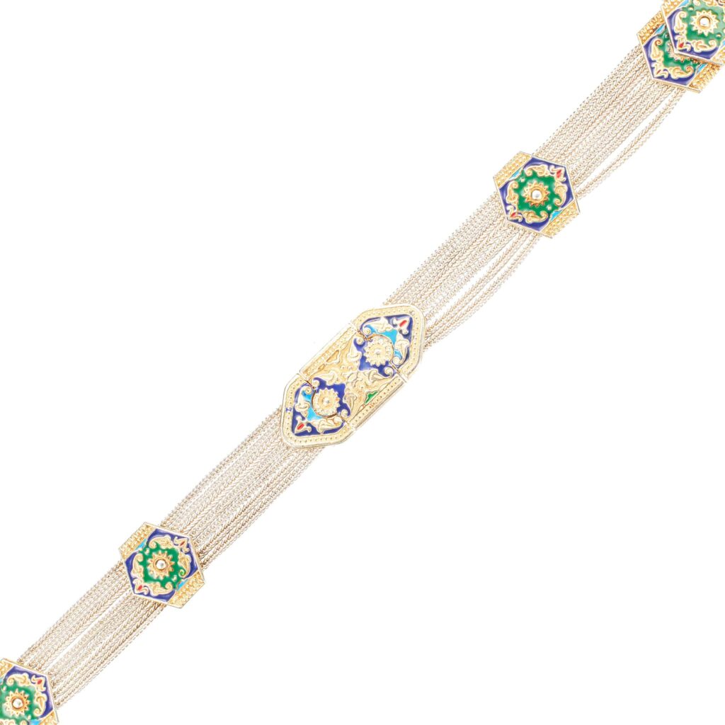 Armbånd, sterling sølv, emalje