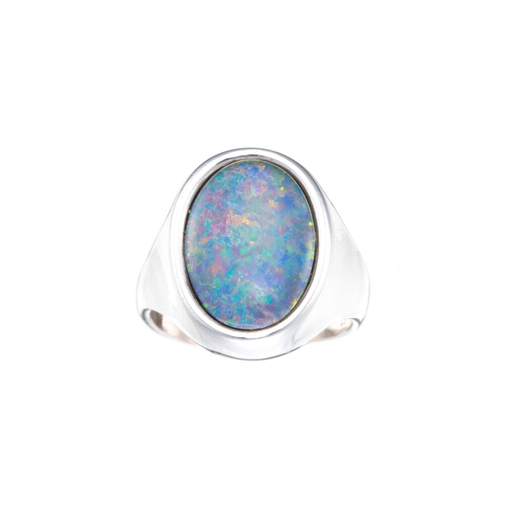 Opalring, sterling sølv