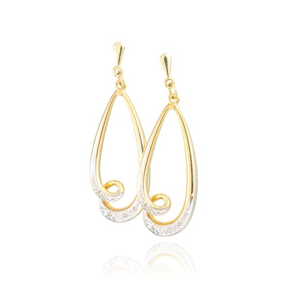 Ørepynt, gult gull, diamanter (0,03 ct.)