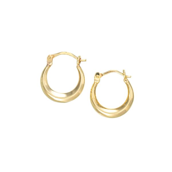 Øreringer, gult gull