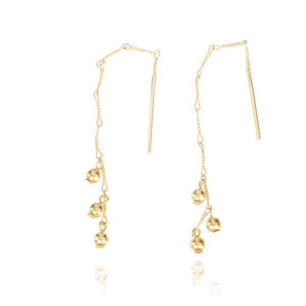 Lang ørepynt, gult gull