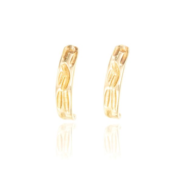 Øreringer, gult gull