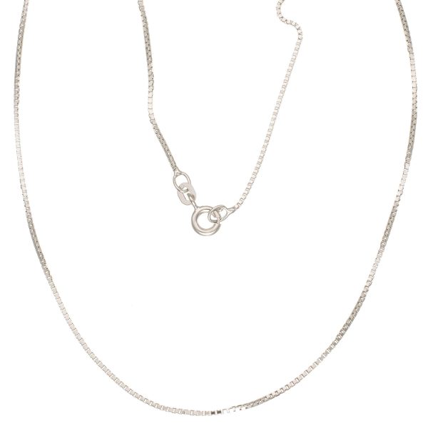 Venezia halskjede 42 x 0,1 cm, hvitt gull