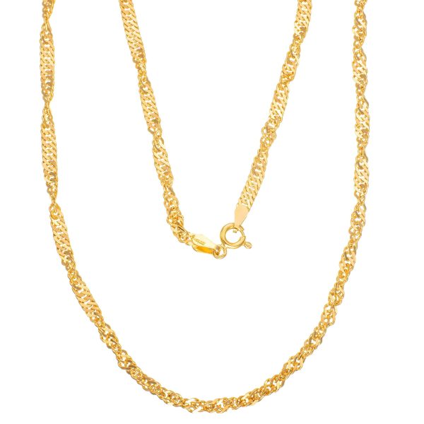 Singapore halskjede 50 x 0,34 cm, gult gull