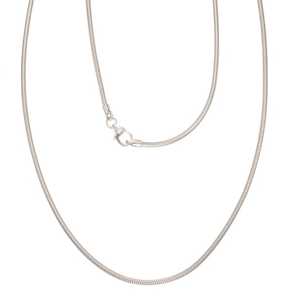 Slange halskjede 45 x 0,16 cm, hvitt gull