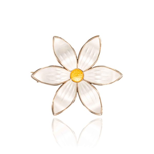 Margeritt, emalje, sølv