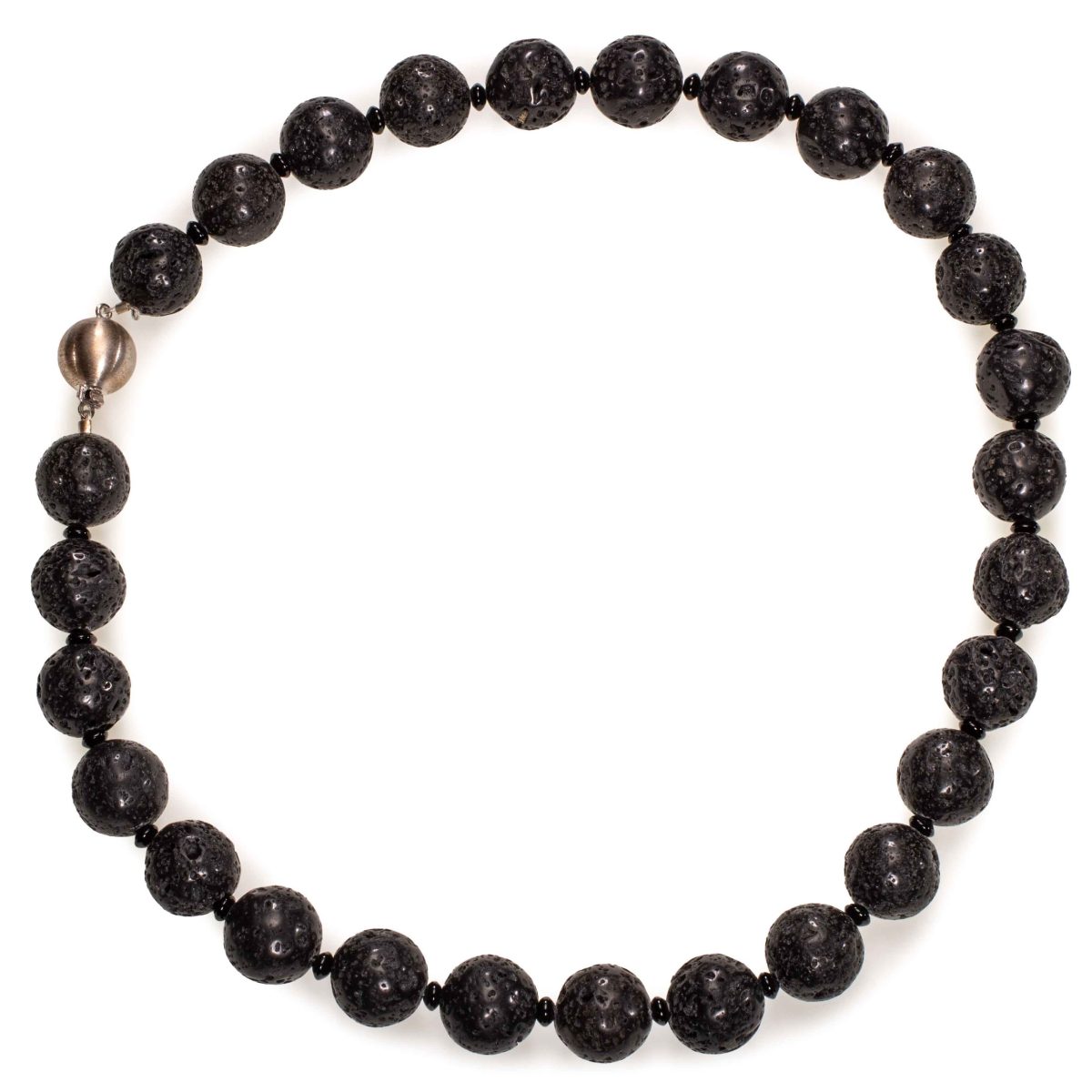 Lavastein halskjede, sterling sølv