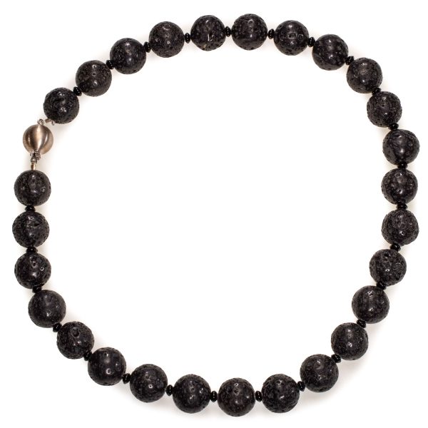 Lavastein halskjede, sterling sølv