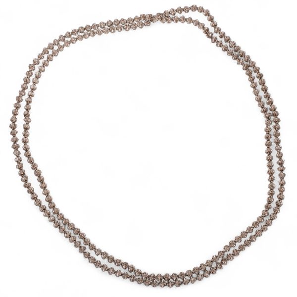 Filigran halskjede 122 cm, sølv