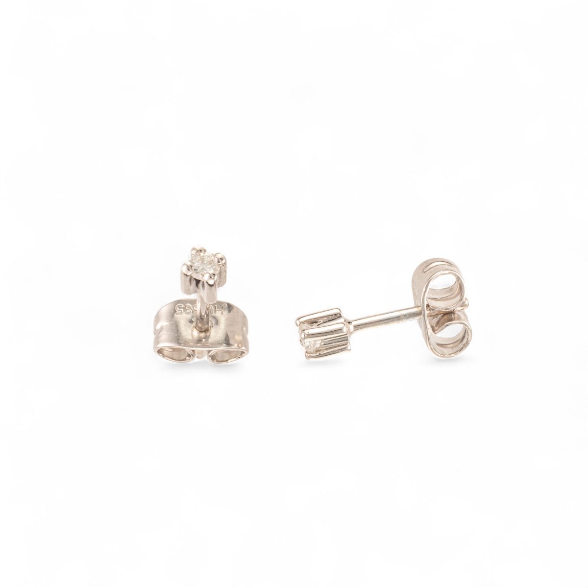 Diamant øredobber (0,10 ct), hvitt gull - Bilde 2