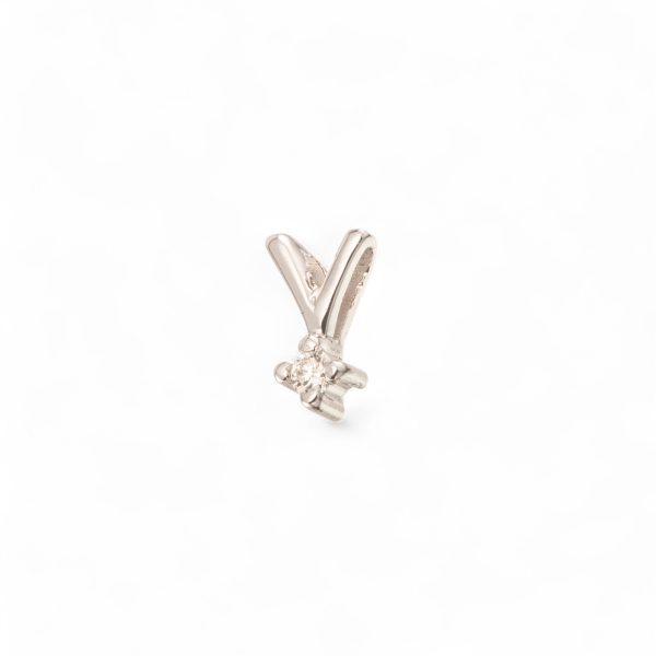 Diamant anheng (0,06 ct.), hvitt gull