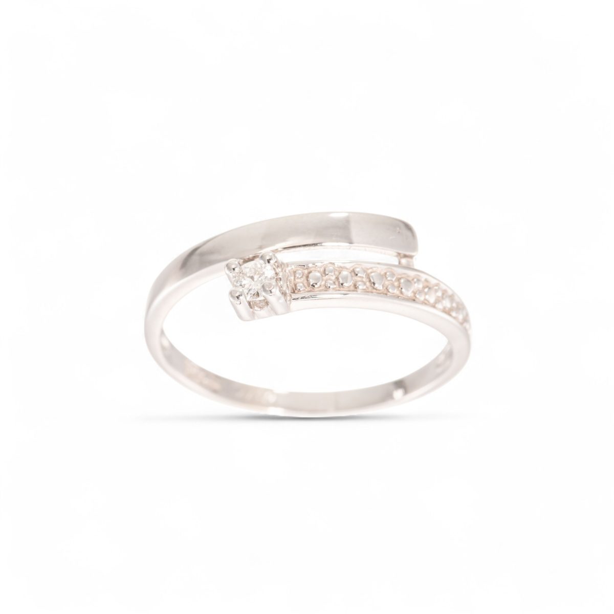 Diamantring (0,07 ct.), hvitt gull