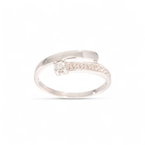 Diamantring (0,07 ct.), hvitt gull