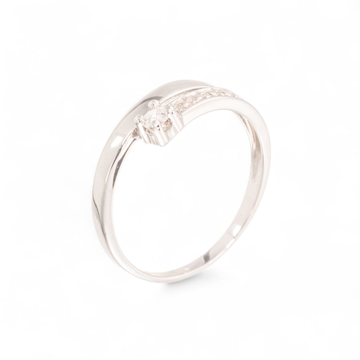 Diamantring (0,07 ct.), hvitt gull - Bilde 2