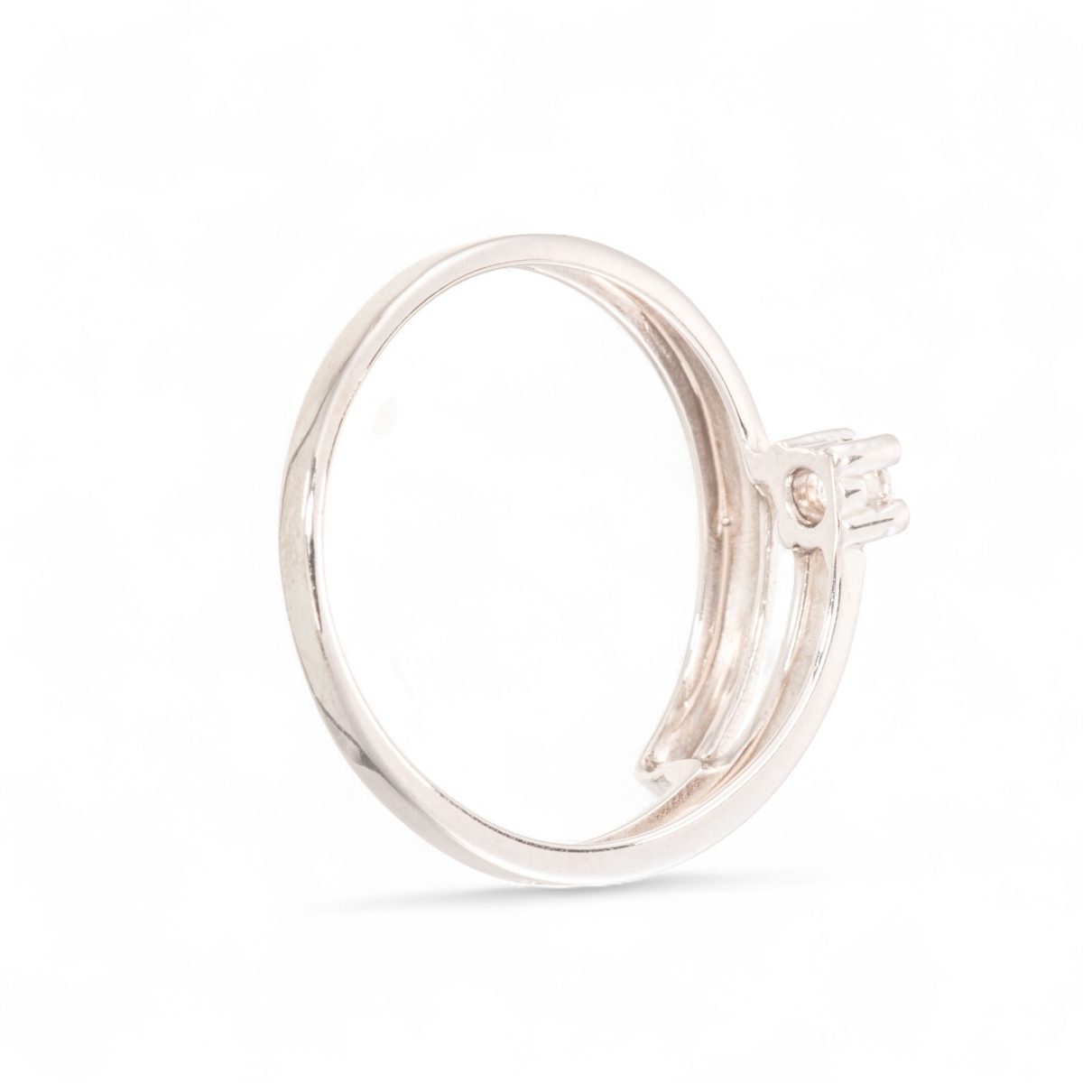 Diamantring (0,07 ct.), hvitt gull - Bilde 3