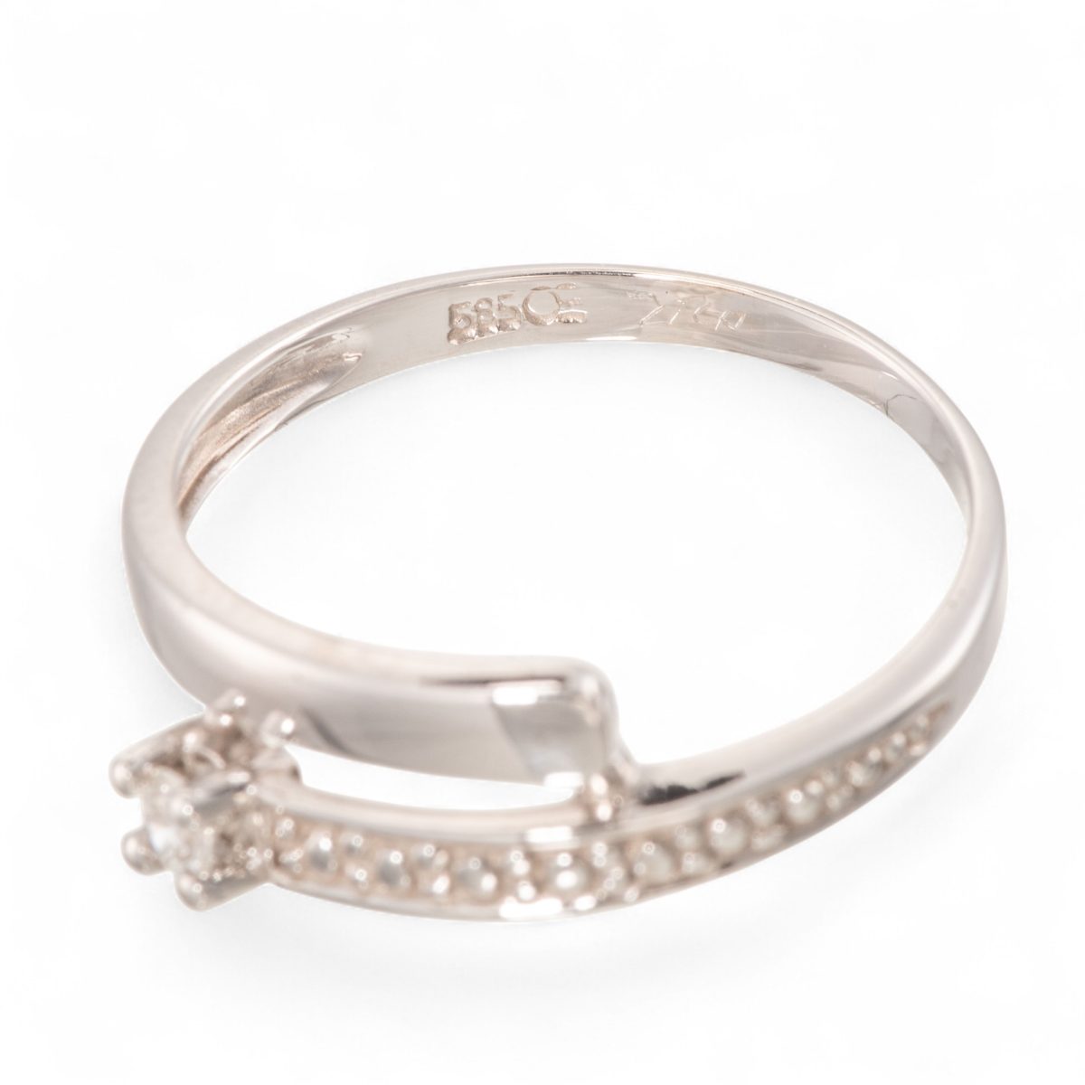 Diamantring (0,07 ct.), hvitt gull - Bilde 4