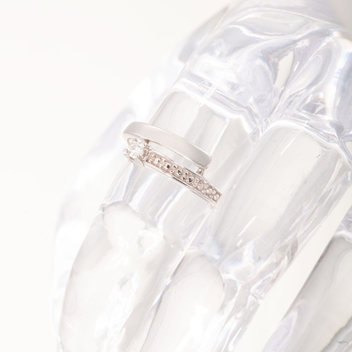 Diamantring (0,07 ct.), hvitt gull - Bilde 5