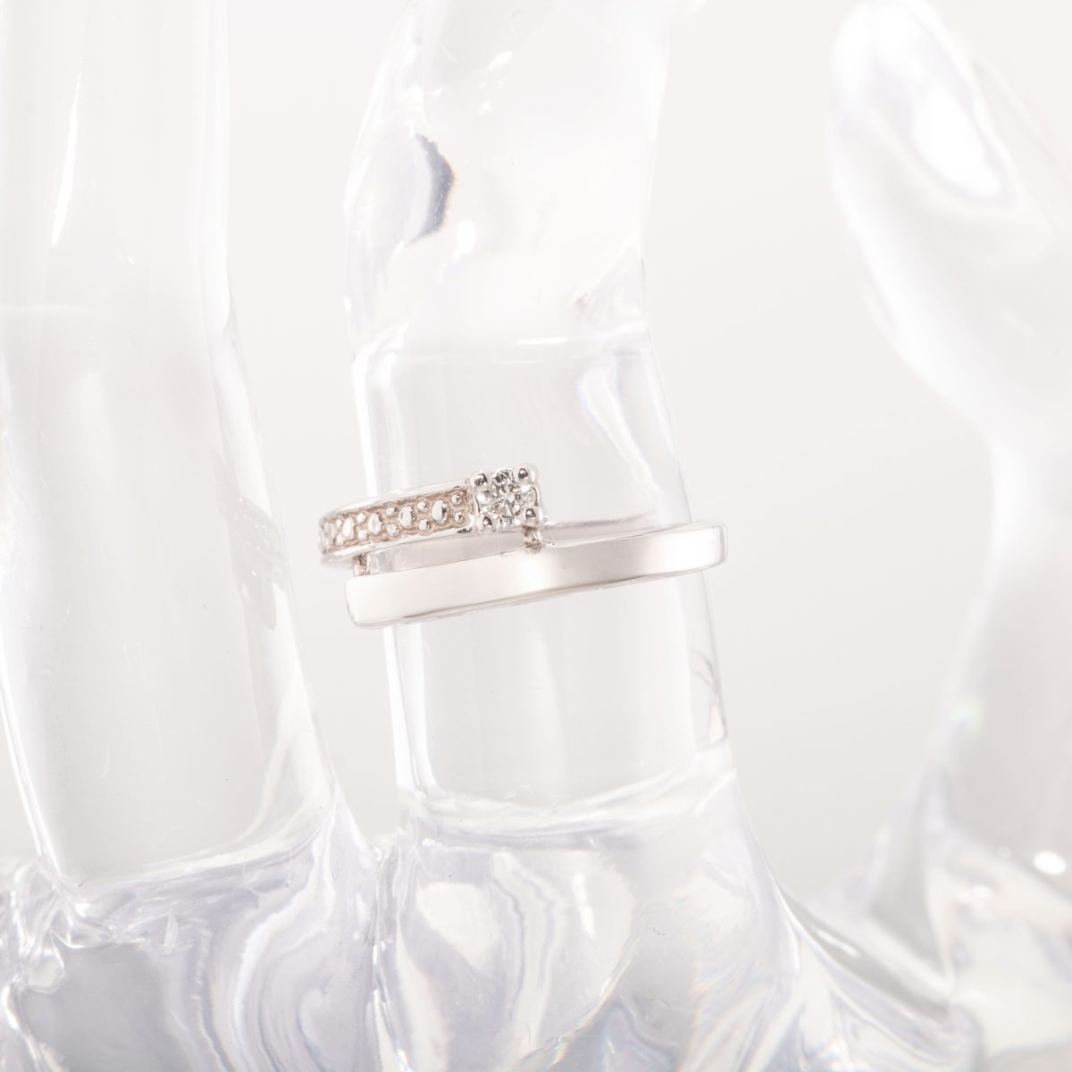 Diamantring (0,07 ct.), hvitt gull - Bilde 6