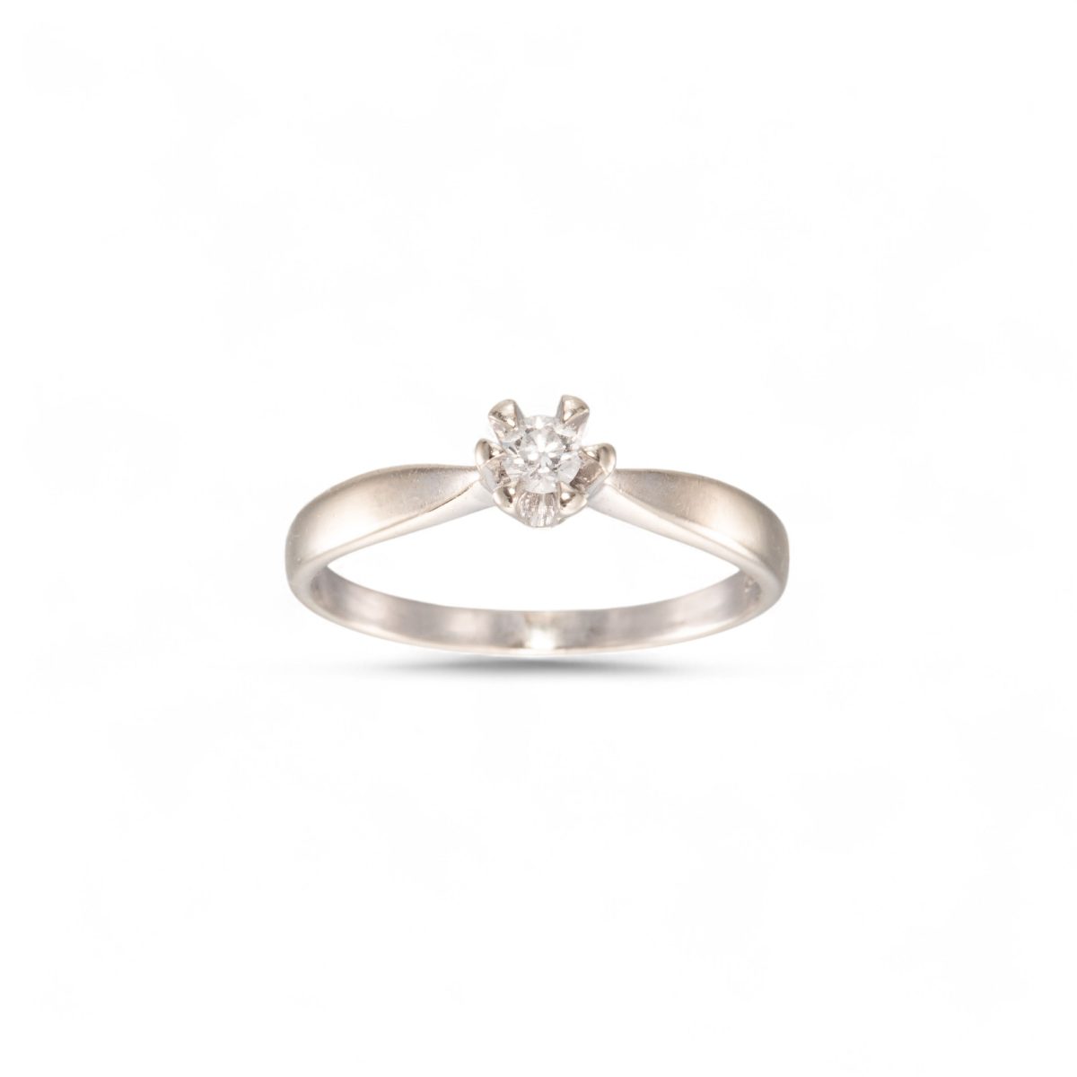 Diamantring (0,10 ct.), hvitt gull