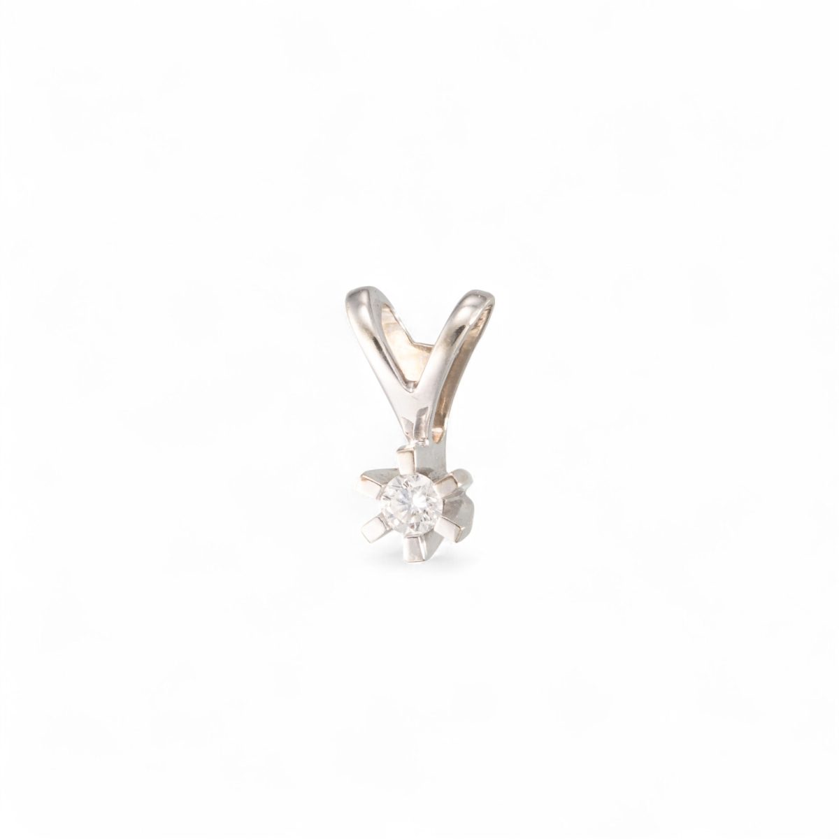Diamant anheng (0,07 ct.), hvitt gull