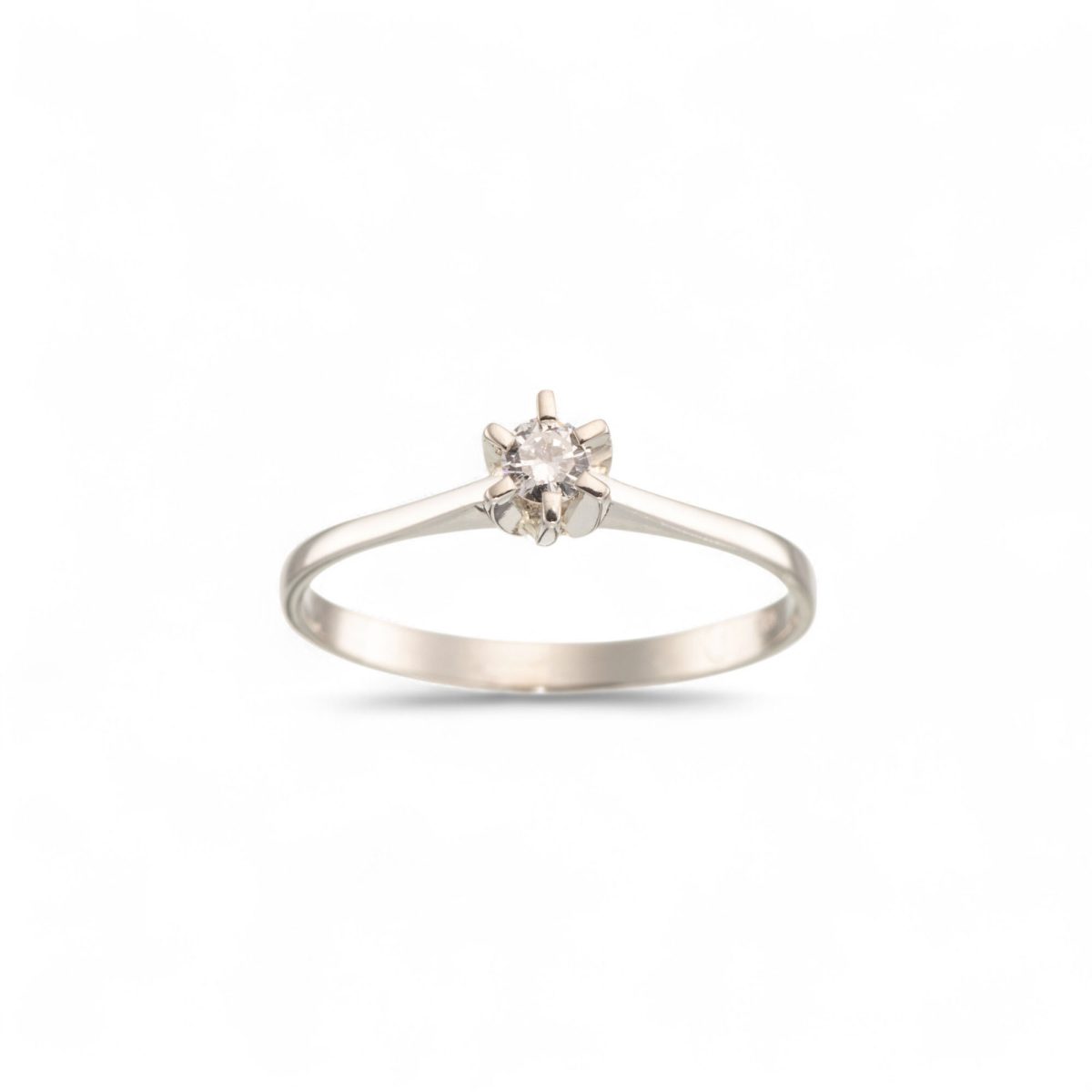 Diamantring (0,125 ct.), hvitt gull