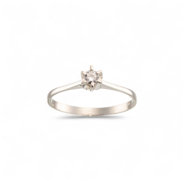 Diamantring (0,125 ct.), hvitt gull