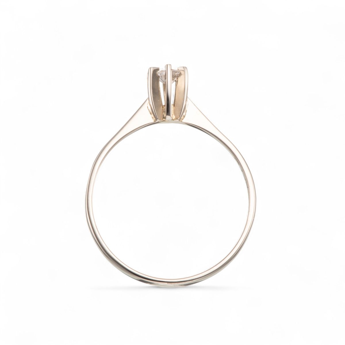 Diamantring (0,125 ct.), hvitt gull - Bilde 4