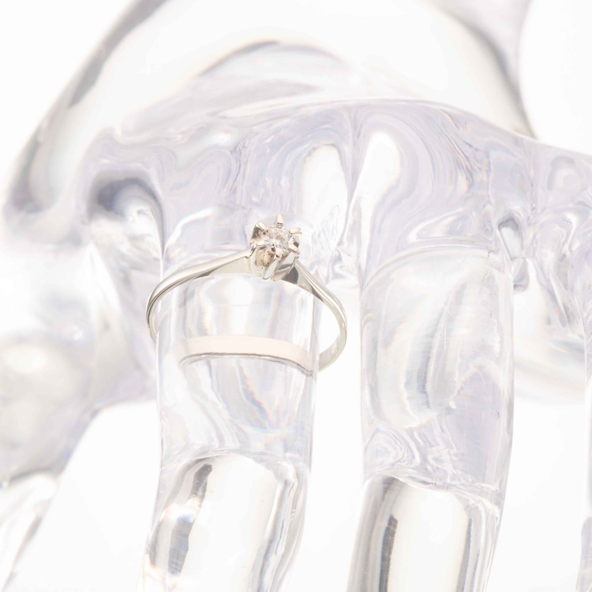 Diamantring (0,125 ct.), hvitt gull - Bilde 5