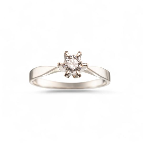 Diamantring (0,36 ct.), hvitt gull