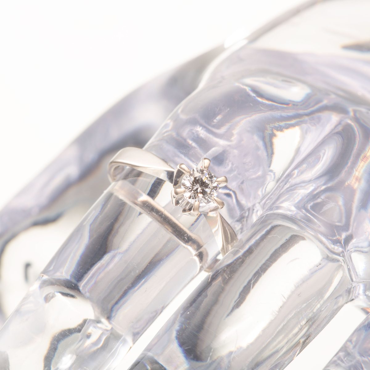 Diamantring (0,36 ct.), hvitt gull - Bilde 4