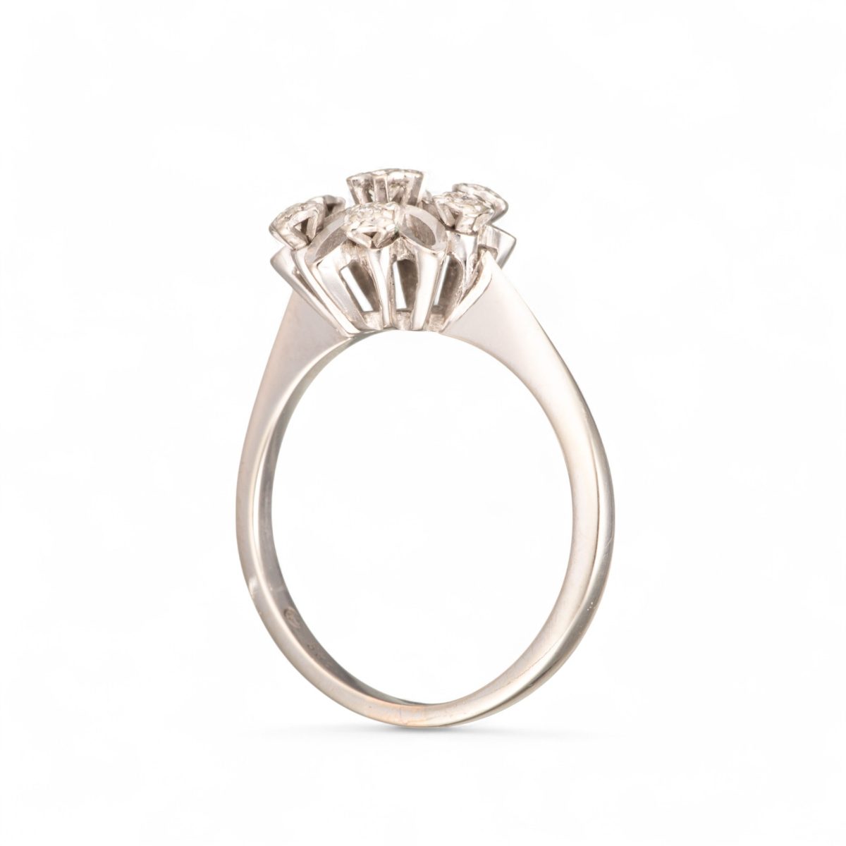 Rosett diamantring (0,08 ct.), hvitt gull - Bilde 2