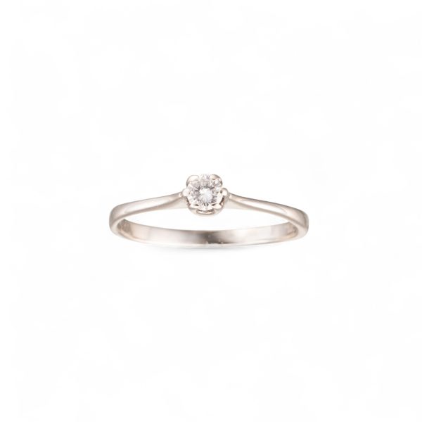 Diamantring (0,15 ct.), hvitt gull